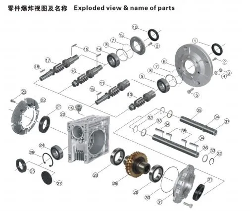 Eed Transmission Worm Gearbox E-RV90 with Input Flange 80b14